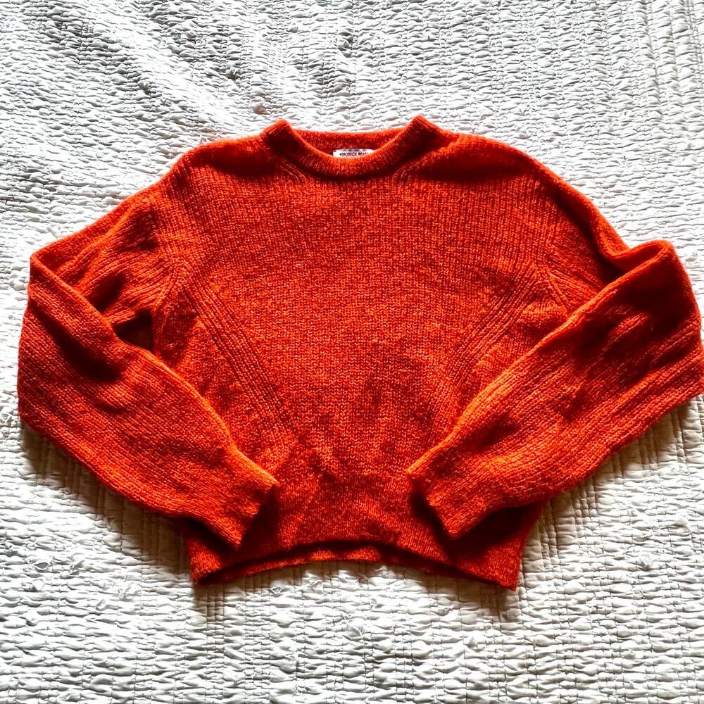 Veronica beard melinda crew neck sweater deep orange size S - Picture 7 of 11